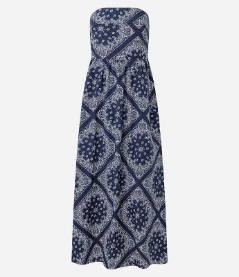 Vestido Longo em Tricoline com Estampa Paisley