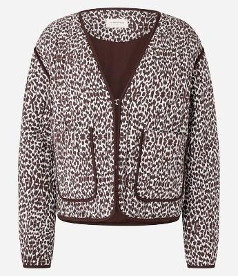 Jaqueta Acolchoada com Estampa Animal Print Bicolor