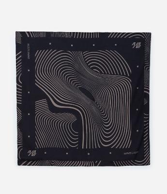Lenço Quadrado em Tricoline com Estampa Abstrata "Running Outdoor"