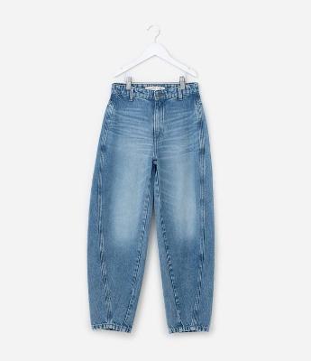 Calça Balloon Infantil Jeans com Recortes - Tam 5 a 14  Anos