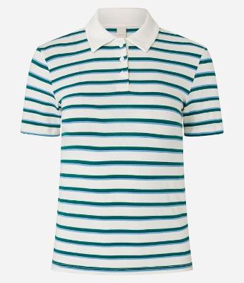 Blusa em Algodão Listrada com Gola Polo