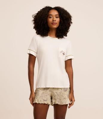 Pijama Short Doll com Bosinho Bordado