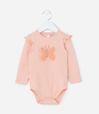 Body Infantil com Estampa Interativa Borboleta - Tam 0 a 18 meses