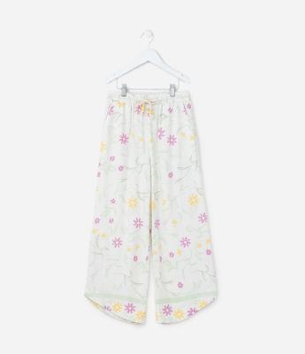 Calça Pantacourt Infantil com Estampa Floral - Tam 5 a 14 Anos