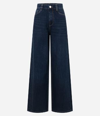 Calça Wide Leg em Jeans com Cós Alfaiatado
