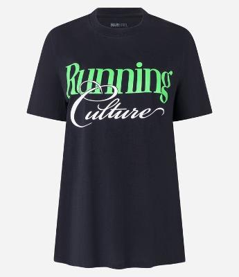 Camiseta Alongada em Algodão com Lettering Running Culture