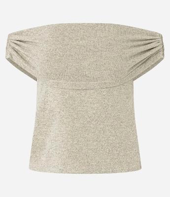 Blusa em Tricô com Pala Virada e Aviamento Lateral