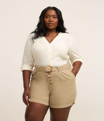 Short em Sarja com Cinto Curve & Plus Size