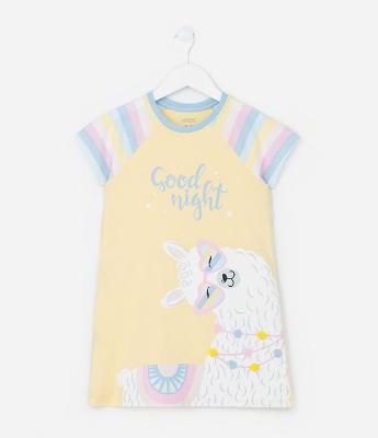 Camisola Infantil com Pompons e Estampa Lhama - Tam 5 a 14 Anos