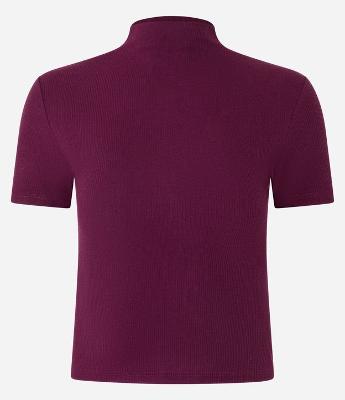 Blusa Básica Texturizada em Viscose com Golinha Alta