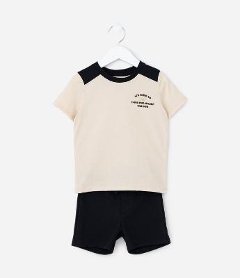 Conjunto Infantil em Moletom com Recortes - Tam 1 a 6 Anos