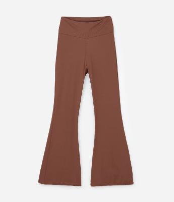 Calça Esportiva Wide Flare Canelada Curve & Plus Size