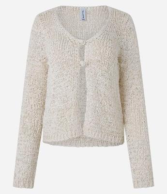 Cardigan em Tricô com Dois Botões Frontais
