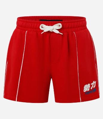 Bermuda Baggy em Moletom com Estampa localizada e Frisos
