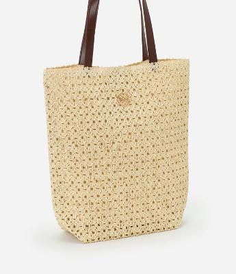 Bolsa de Praia com Efeito Palha e Alças Contrastantes