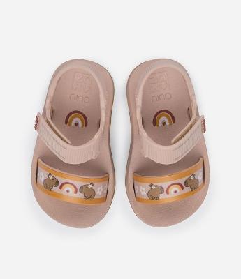 Sandália Infantil em PVC com Estampa de Capivara Zaxy - Tam 19 a 26/27