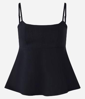 Blusa Peplum em Bengaline com Alcinha Fina