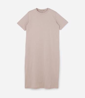 Vestido T-Shirt Midi em Malha Estonada Curve & Plus Size