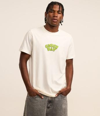 Camiseta Regular em Algodão com Estampa Green Day