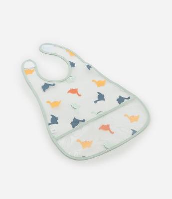 Babador Infantil com Bolso e Estampa Dino - Tam Único