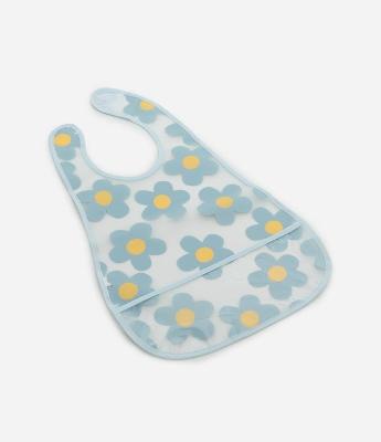 Babador Infantil com Bolso e Estampa Flores - Tam Único
