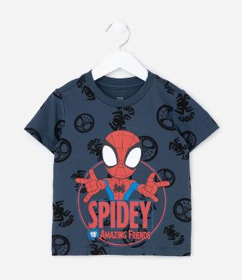 Camiseta Infantil em Algodão Estampa Spidey - Tam 2 a 6 anos