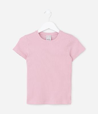 Blusa Infantil em Ribana Liso Básica - Tam 5 a 14 Anos