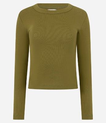Blusa Básica Canelada em Ribana com Gola Redonda