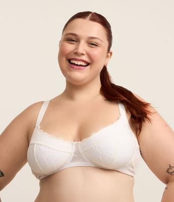 Sutiã Meia Taça Alongado de Renda Sem Bojo com Aro Curve & Plus Size