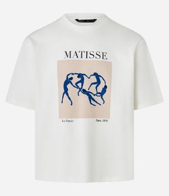 Camiseta Boxy em Algodão com Estampa La Danse de Matisse e Lettering