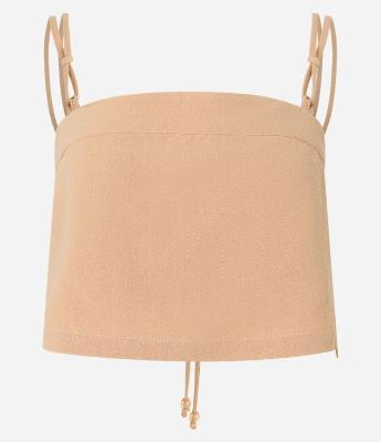 Blusa Cropped em Crepe com Amarração