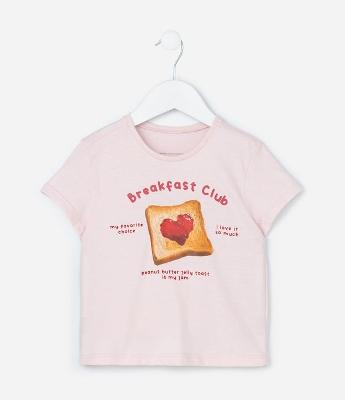 Blusa Infantil com Estampa de Torrada com Geléia - Tam 1 a 6 Anos