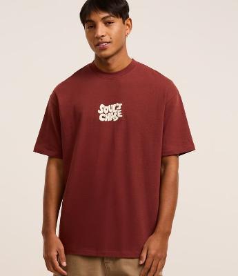 Camiseta Relaxed em Malhão com Estampa Lettering