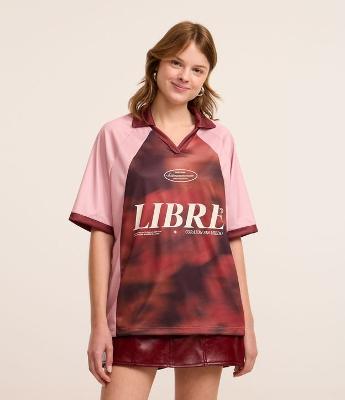 Camiseta em Microfibra Esportiva com Lettering Libre