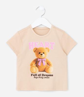 Blusa Infantil com Estampa de Ursinho - Tam 1 a 6 Anos