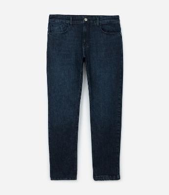 Calça Slim em Jeans com Bolsos