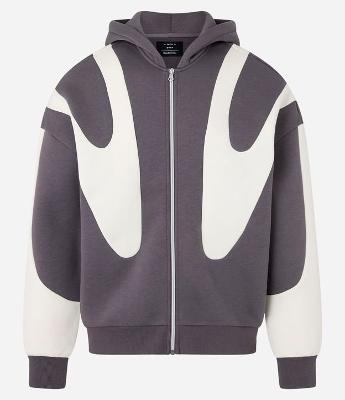 Casaco Boxy em Fleece com Felpa com Cava Deslocada e Estampa Abstrata