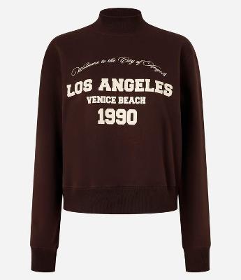 Casaco College em Moletom com Lettering Los Angeles