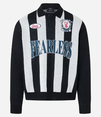 Camisa Polo Esportiva em Tricoline Listrada com Estampa Localizada e Lettering