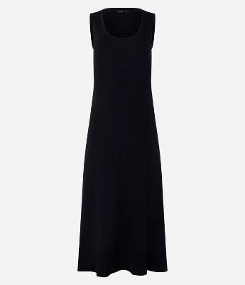 Vestido Evasê Longo em Algodão com Decote U