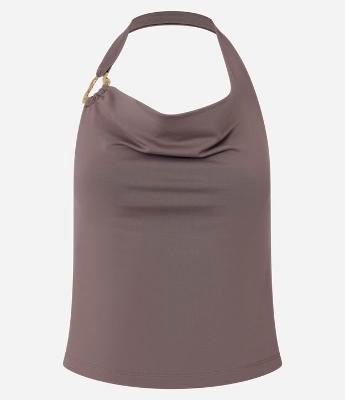 Blusa Frente Única em Poliamida com Decote Degagê