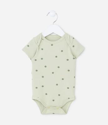 Body Infantil com Estampa de Folhagens - Tam RN a 18 meses