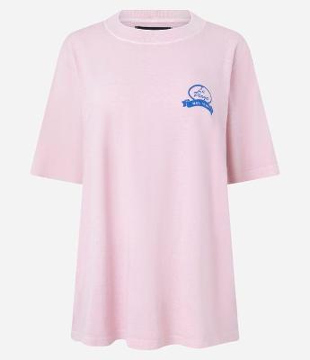 Camiseta Alongada em Algodão com Estampa La Playa