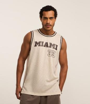 Regata Esportiva de Basquete com Tecnologia Dry e Estampa Lettering Miami