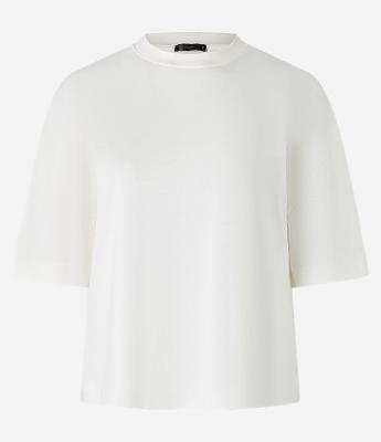 Camiseta Boxy em Algodão com Gola Redonda