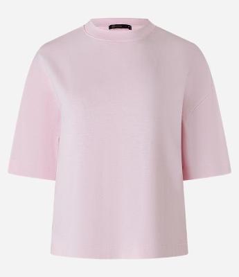 Camiseta Boxy em Algodão com Gola Redonda