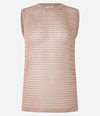 Blusa em Tricô com Ponto Vazado de Efeito Crochê