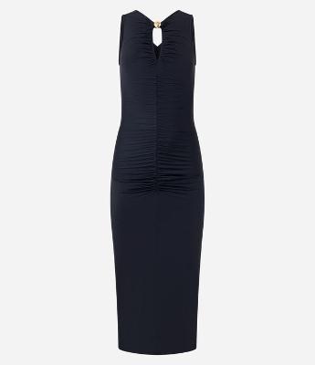 Vestido Longo em Poliamida com Aviamento no Decote