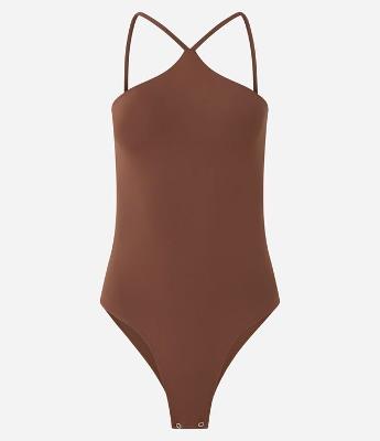 Body em Microfibra com Decote Halter