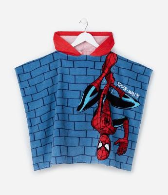 Poncho Infantil Atoalhado com Estampa Homem Aranha - Tam Único